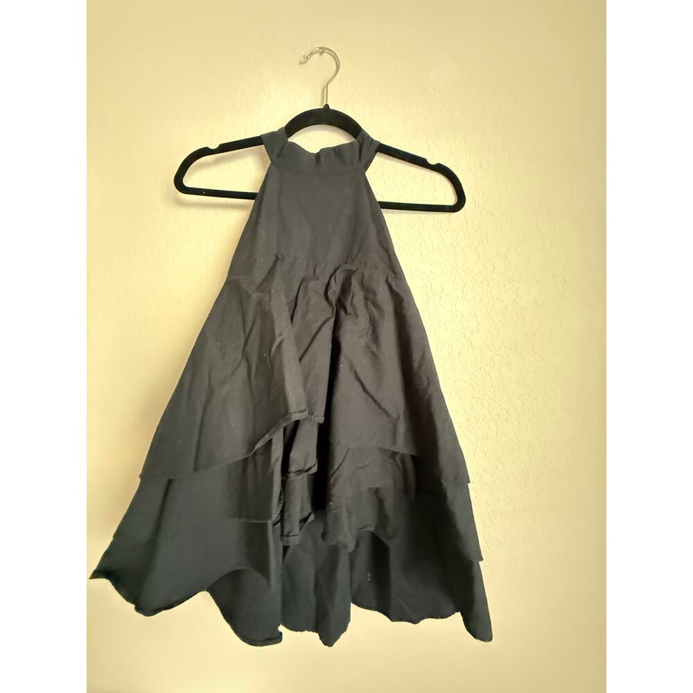 Maeve by Anthropologie‎ Black Halter High Neck Tiered Cotton Top Size Large